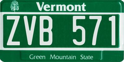 VT license plate ZVB571
