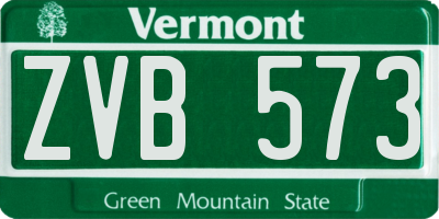 VT license plate ZVB573