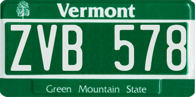VT license plate ZVB578