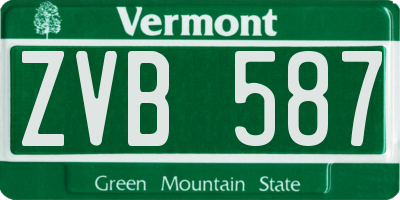 VT license plate ZVB587