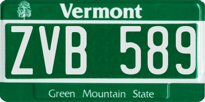 VT license plate ZVB589