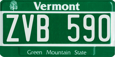 VT license plate ZVB590