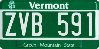 VT license plate ZVB591