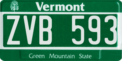 VT license plate ZVB593