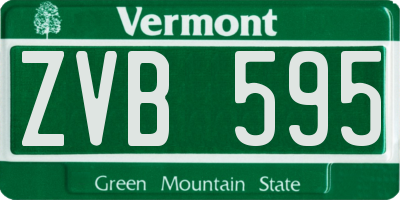 VT license plate ZVB595