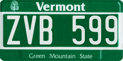 VT license plate ZVB599