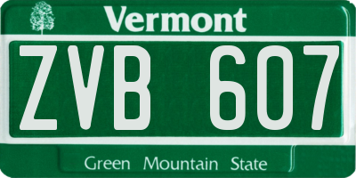 VT license plate ZVB607
