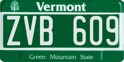 VT license plate ZVB609