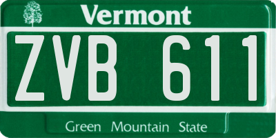 VT license plate ZVB611