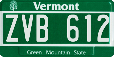 VT license plate ZVB612