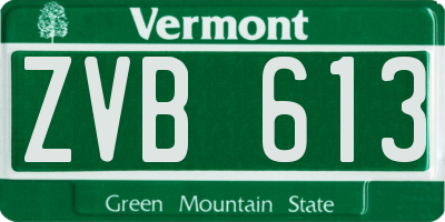 VT license plate ZVB613
