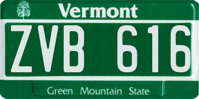 VT license plate ZVB616
