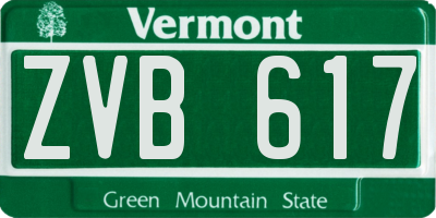 VT license plate ZVB617
