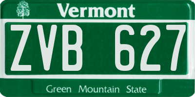 VT license plate ZVB627