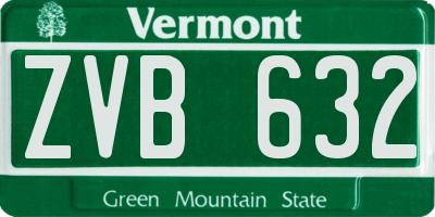 VT license plate ZVB632