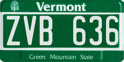VT license plate ZVB636