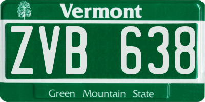 VT license plate ZVB638