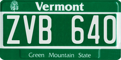 VT license plate ZVB640