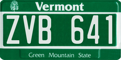 VT license plate ZVB641