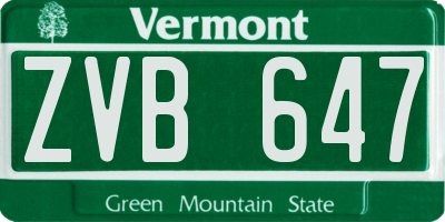 VT license plate ZVB647