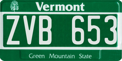 VT license plate ZVB653