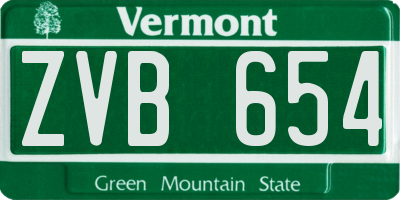 VT license plate ZVB654