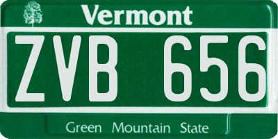VT license plate ZVB656
