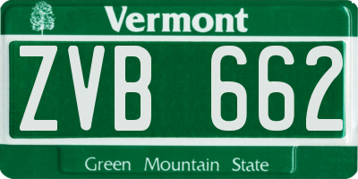 VT license plate ZVB662