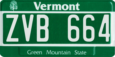 VT license plate ZVB664