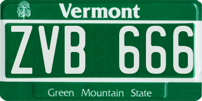 VT license plate ZVB666