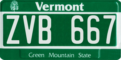 VT license plate ZVB667