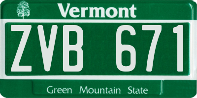 VT license plate ZVB671