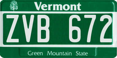 VT license plate ZVB672