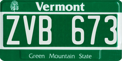 VT license plate ZVB673
