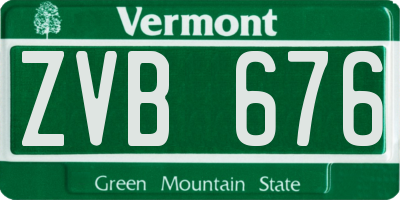 VT license plate ZVB676