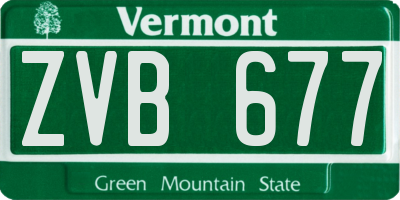 VT license plate ZVB677