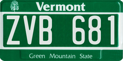 VT license plate ZVB681