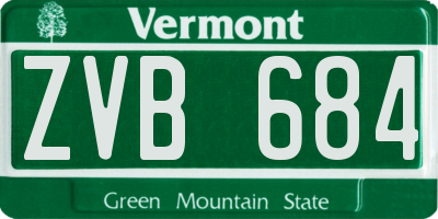 VT license plate ZVB684