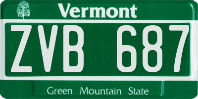 VT license plate ZVB687