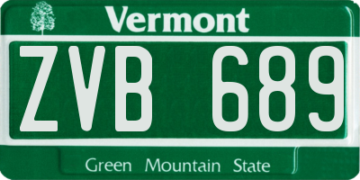 VT license plate ZVB689