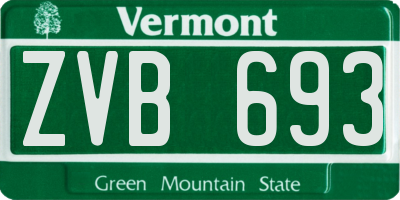 VT license plate ZVB693