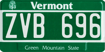 VT license plate ZVB696
