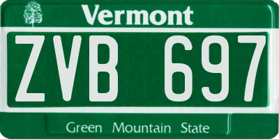 VT license plate ZVB697