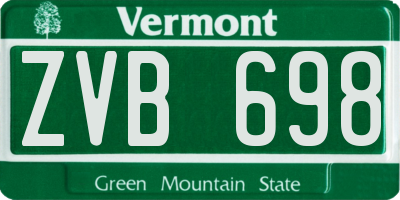 VT license plate ZVB698