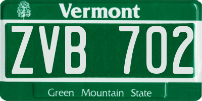 VT license plate ZVB702