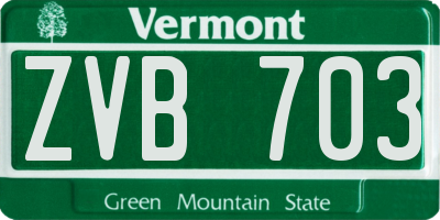 VT license plate ZVB703