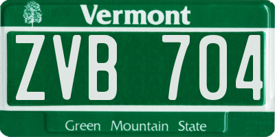 VT license plate ZVB704
