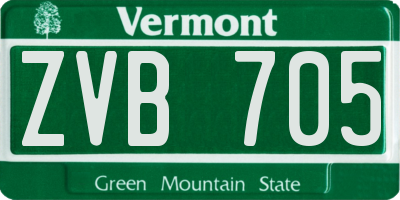 VT license plate ZVB705