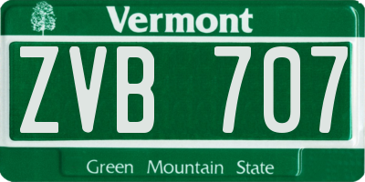 VT license plate ZVB707