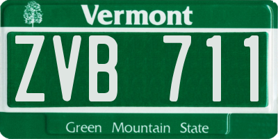 VT license plate ZVB711